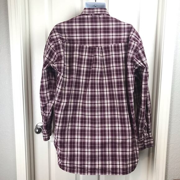 Roper Burgundy Plaid Western Button Down Shirt L - Picture 2 of 6